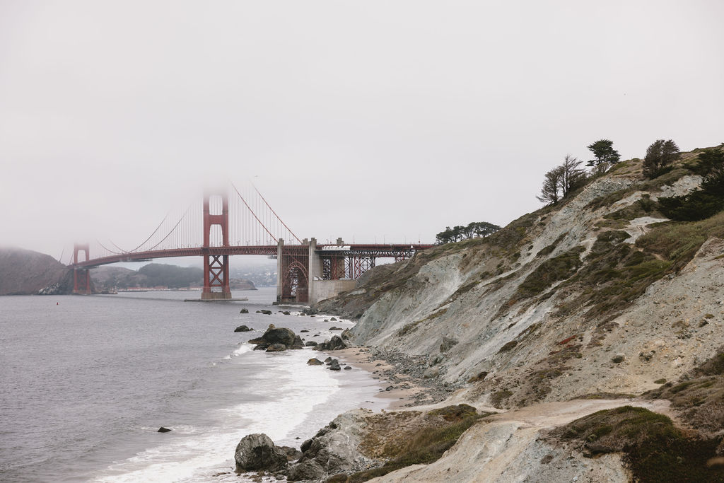 Golden Gate Bridge view from Bakers Beach in San Francisco California 