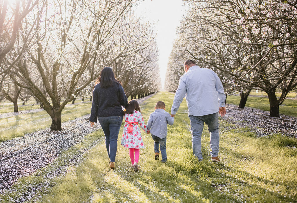 family photos in the central valley of california orchard