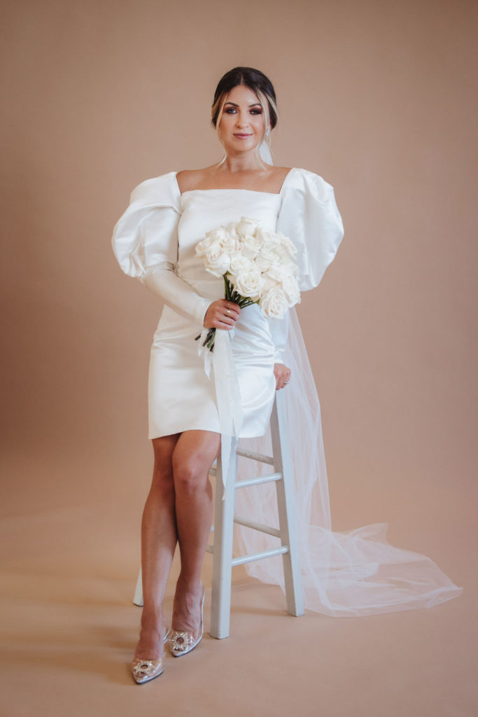 Bride posing during styled shoot by Wedding photographer in Fresno - Alyssa Michele Photo