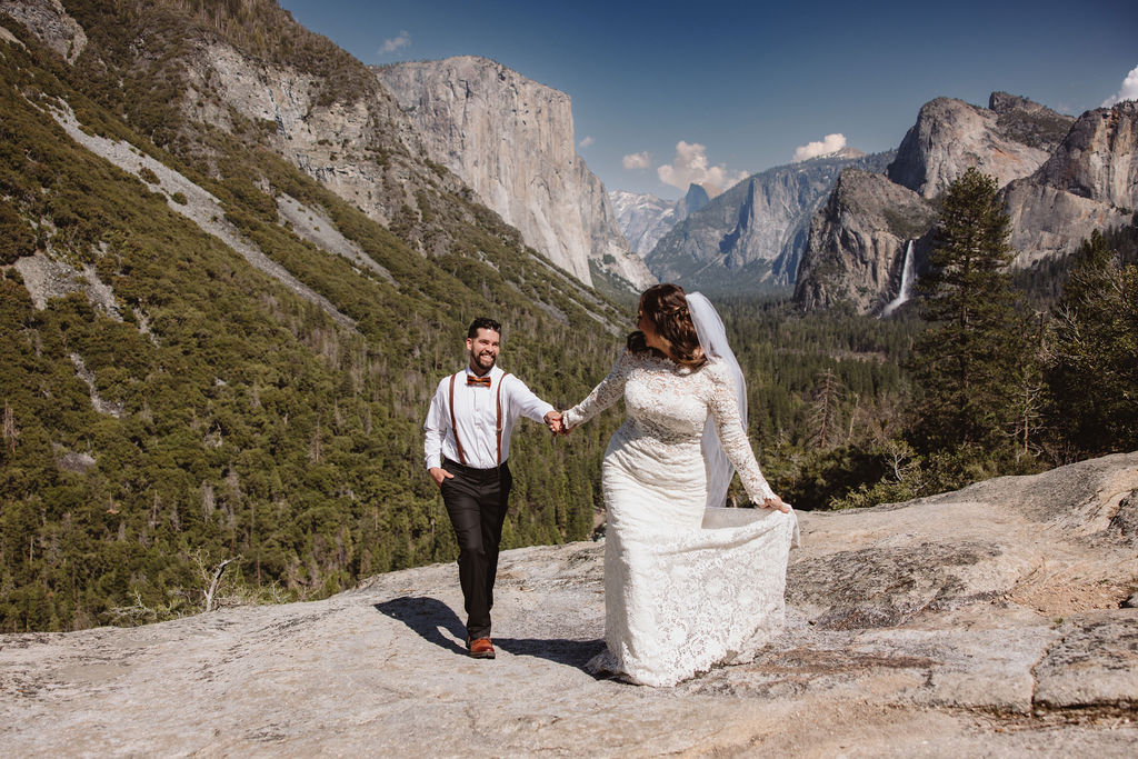 Bride and groom portraits for Yosemite Elopement
