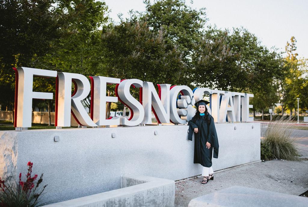 Grad photography session at Fresno State University