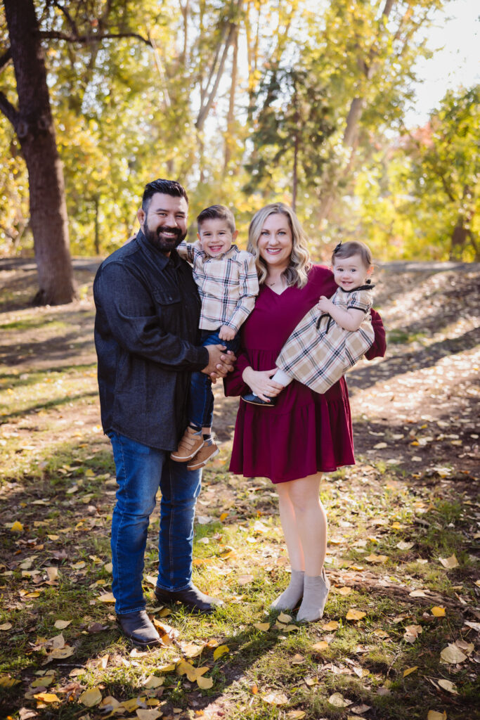Fall family photo shoot locations at Cottonwood Park in Fresno CA