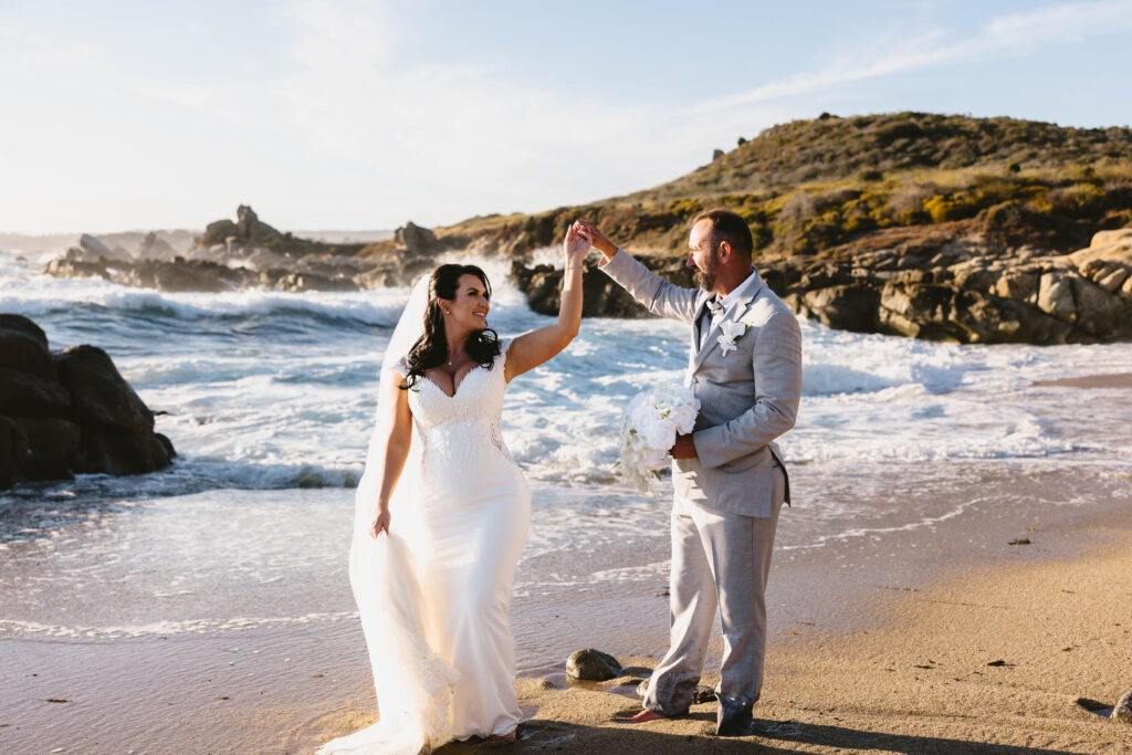Small intimate beach wedding in California