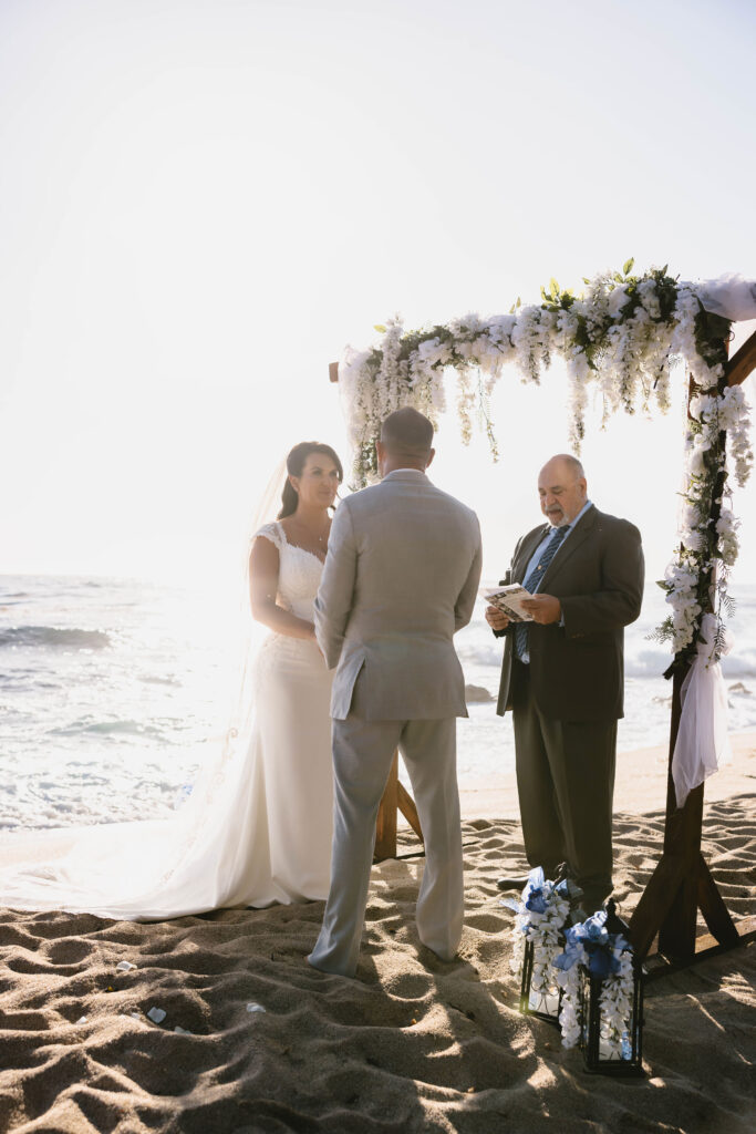 Small intimate beach wedding in California