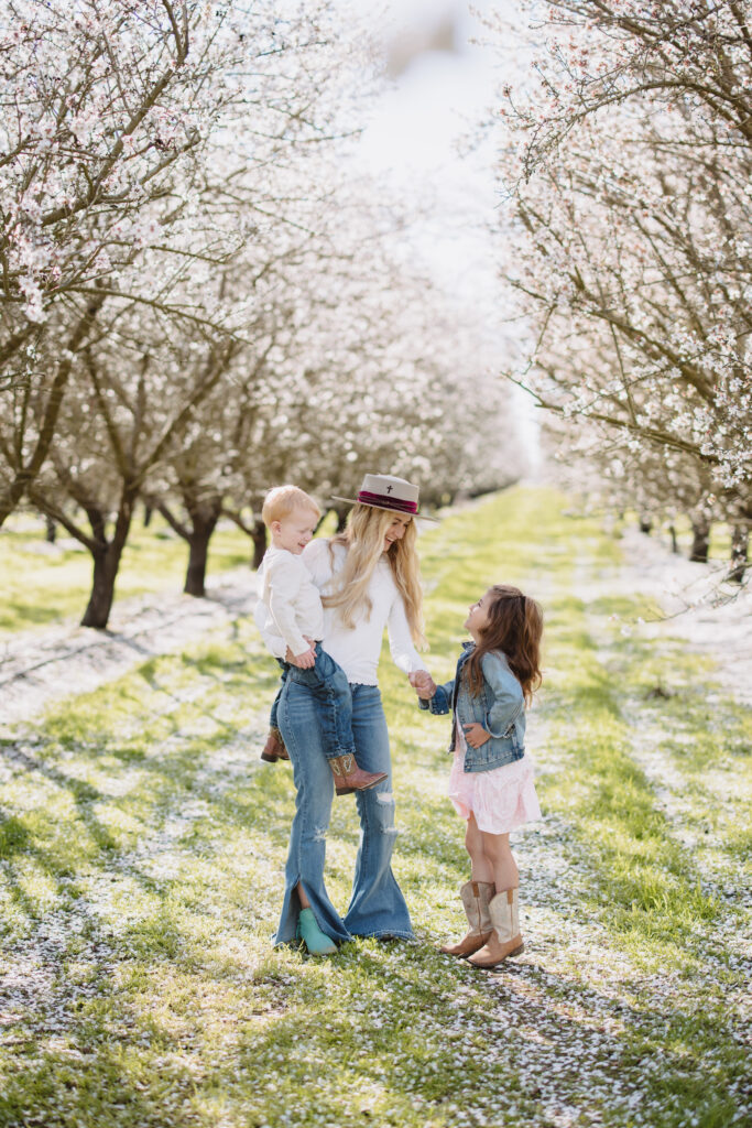 Almond Blossom family photo shoot session - Fresno photo shoot locations