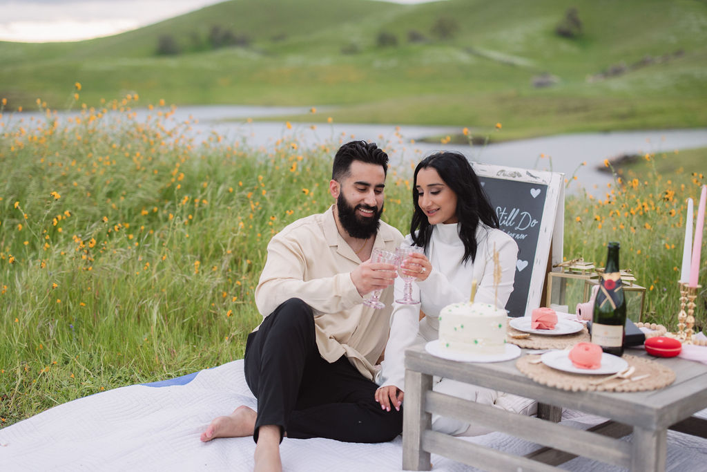 Couples picnic date at Millerton Lake