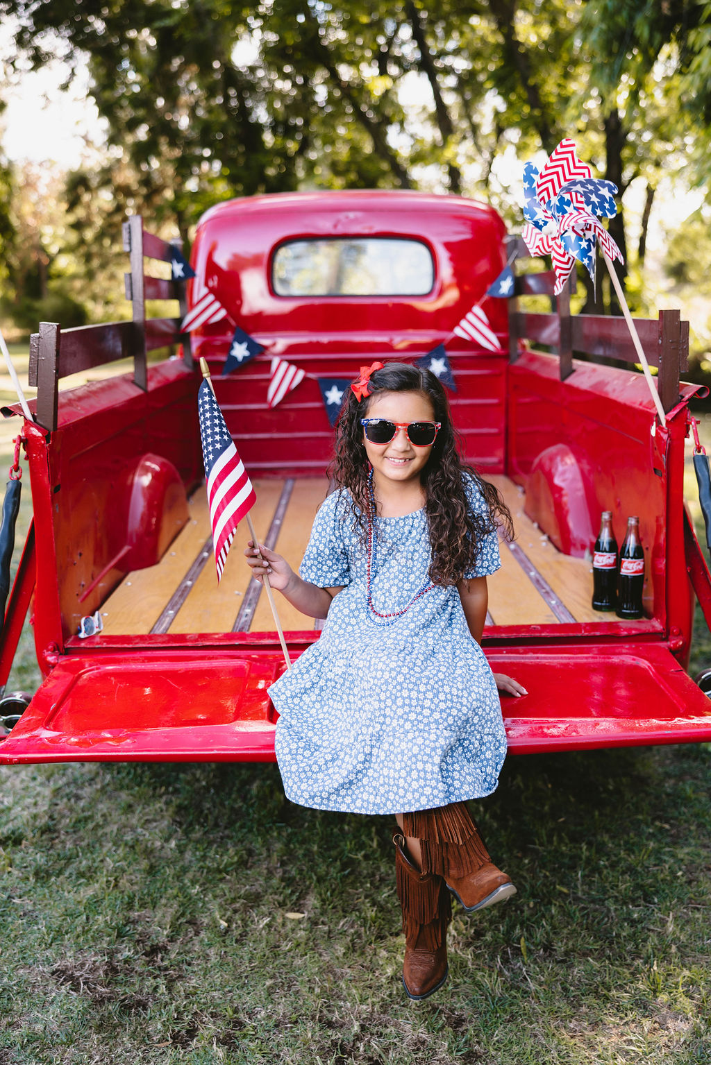 4th of july mini session set up