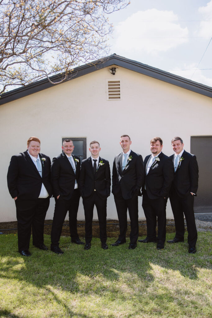 Groom and groomsman photos at 137 Events in Exeter CA