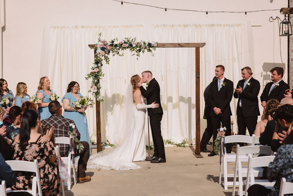 Wedding ceremony at 137 Events venue in Exeter California captured by Alyssa Michele - Fresno California Wedding Photographer