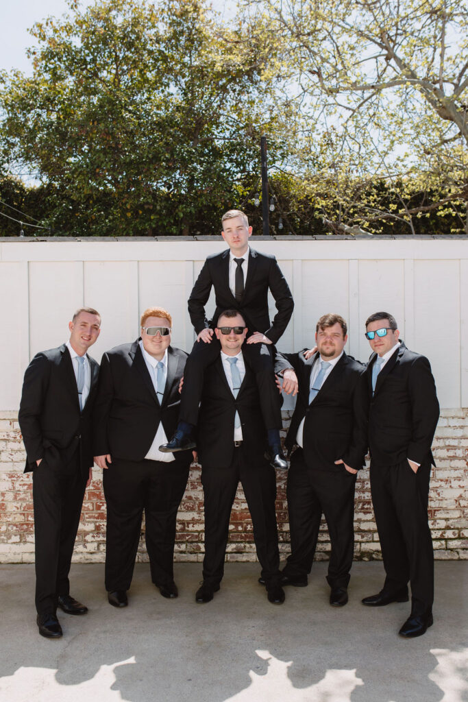 Groom and groomsman photos at 137 Events in Exeter CA