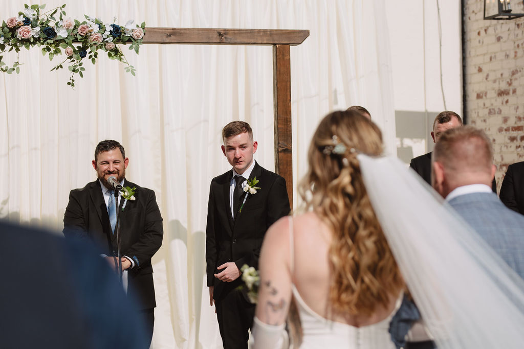 Wedding ceremony at 137 Events venue in Exeter California captured by Alyssa Michele - Fresno California Wedding Photographer