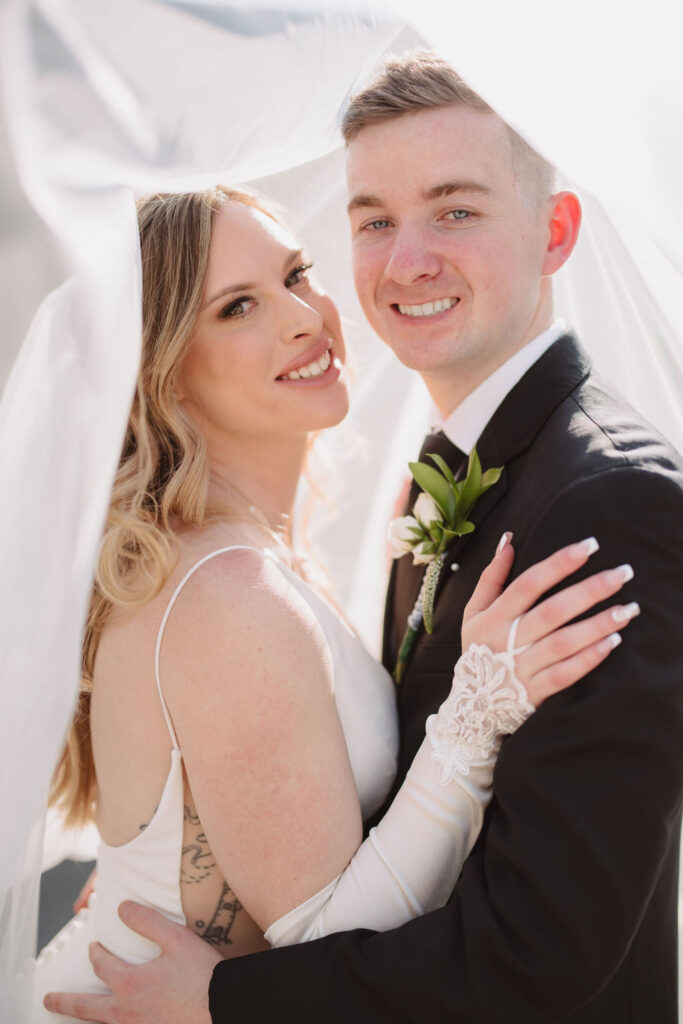 Bride and groom portraits from 137 Events wedding in Exeter, CA captured by Alyssa Michele - Fresno California wedding photographer