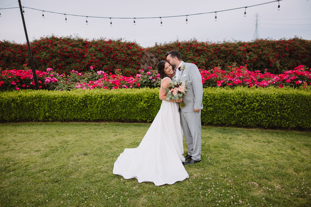 Outdoor small wedding California inspiration - Bride and groom portraits at Solitary Cellars in Fresno