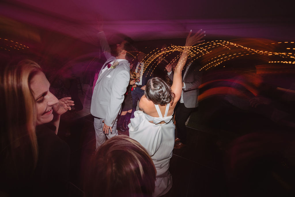 Open dancing at California wedding reception