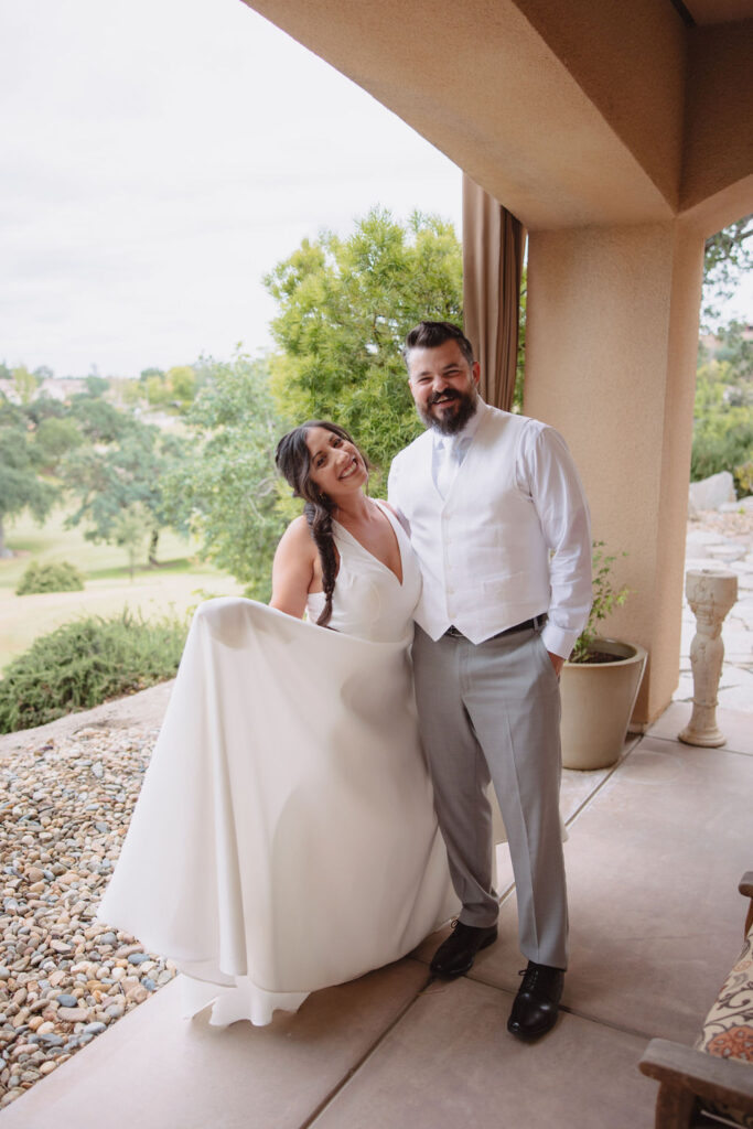Bride and grooms first looks at Eagle Springs Golf Course by Table Mountain Casino