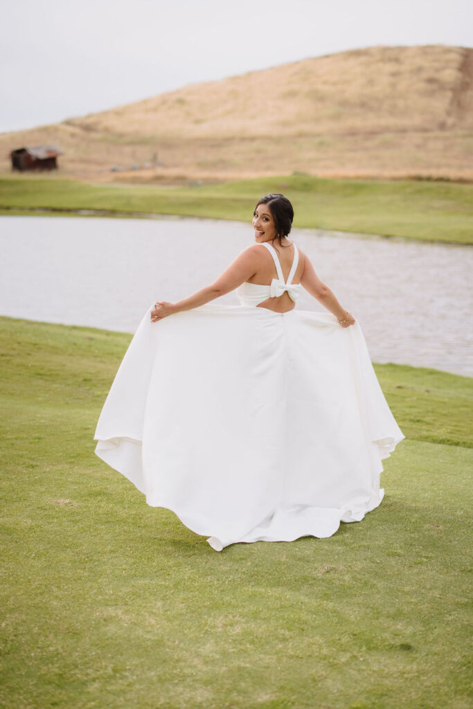 Bridal portraits at Eagle Springs Golf Course by Table Mountain Casino