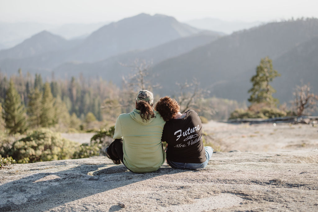 Forest engagement photos in Sequoia - Captured by Alyssa Michele Photo - Sequoia National Park Wedding Photographer