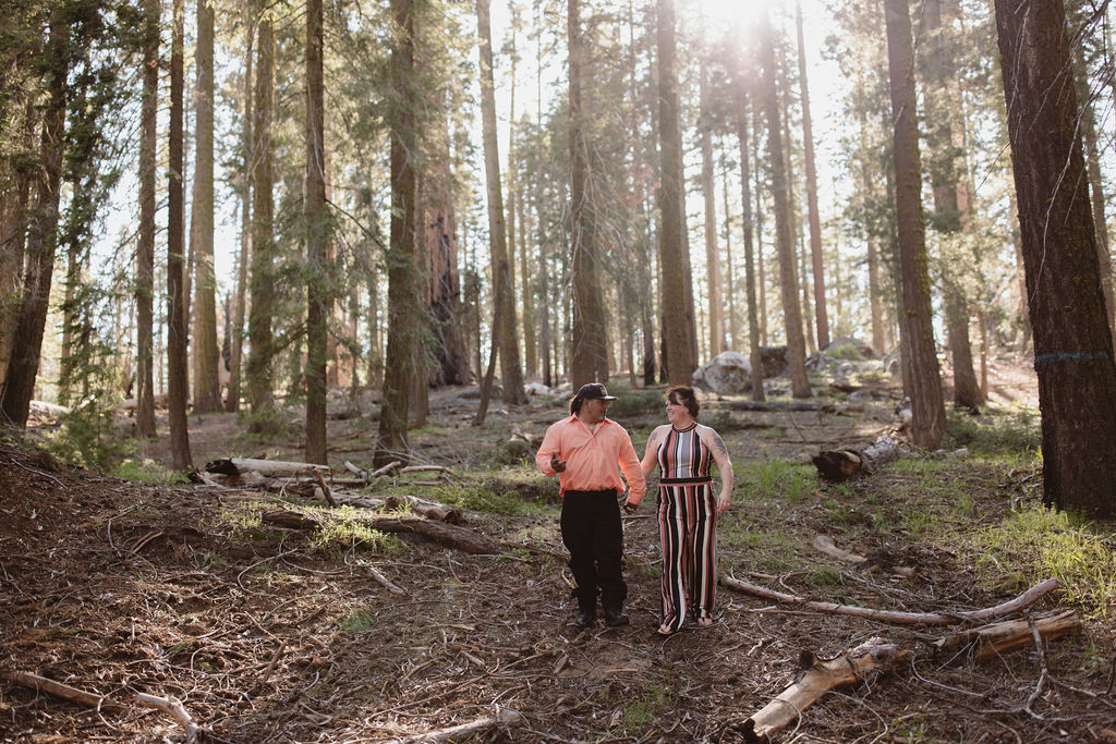 Forest engagement photos in Sequoia - Captured by Alyssa Michele Photo - Sequoia National Park Wedding Photographer