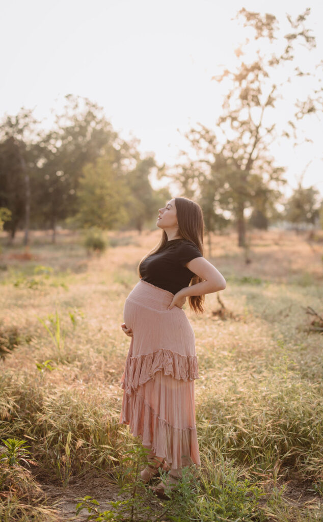 Pregnant women posing for photos in California preserve
