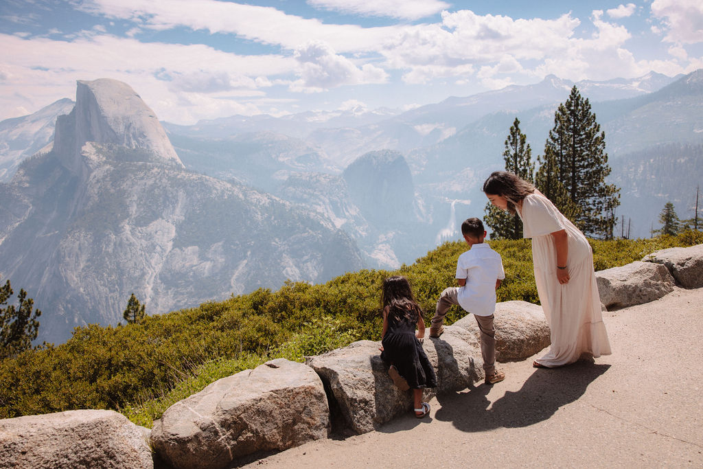 Family posing for photos in Yosemite captured by Alyssa Michele Photo - Yosemite Photographer