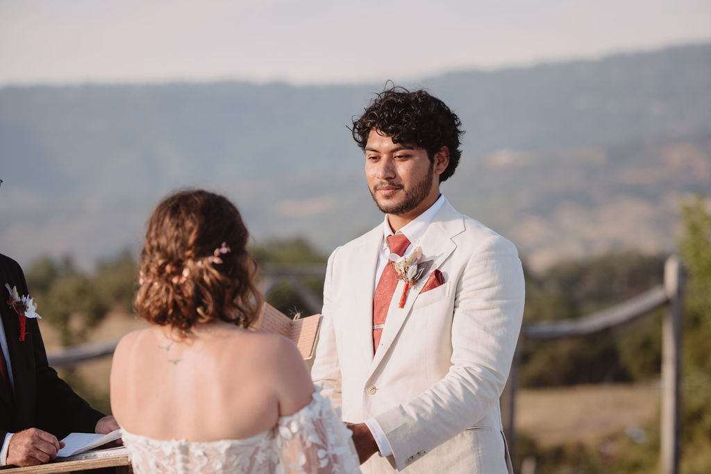 Intimate wedding ceremony at Sky View Ranch in California