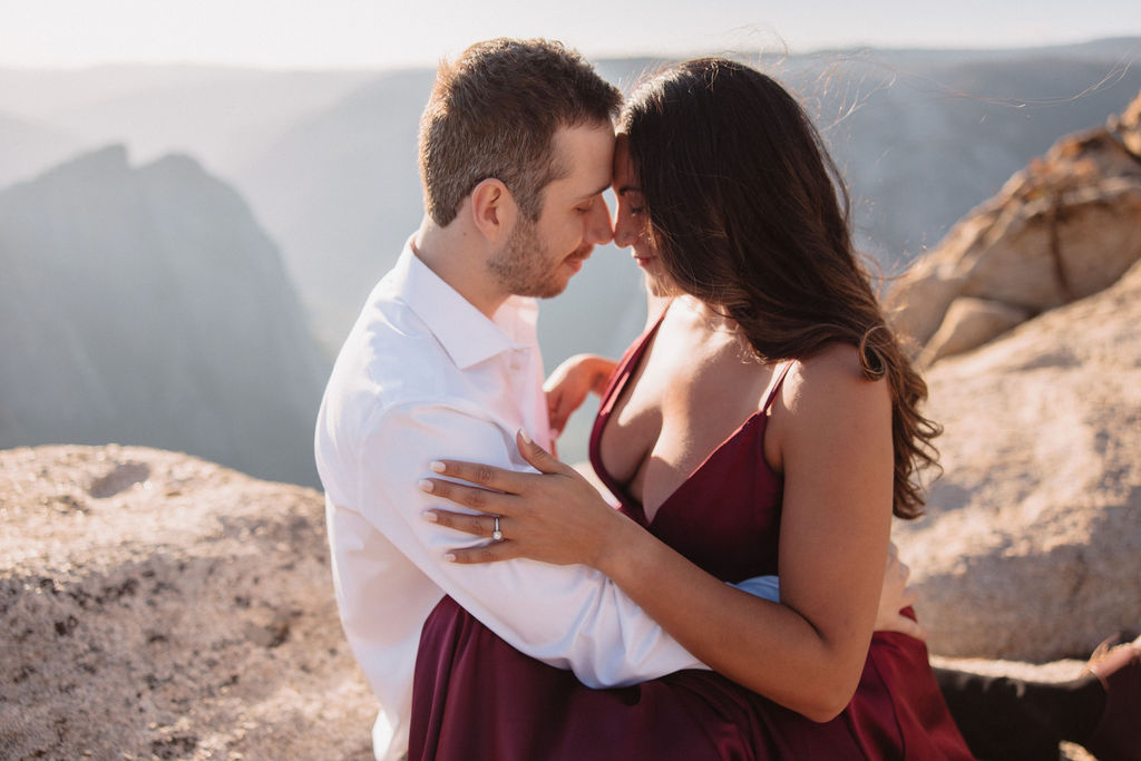 An engagement session at Taft Point in Yosemite National Park