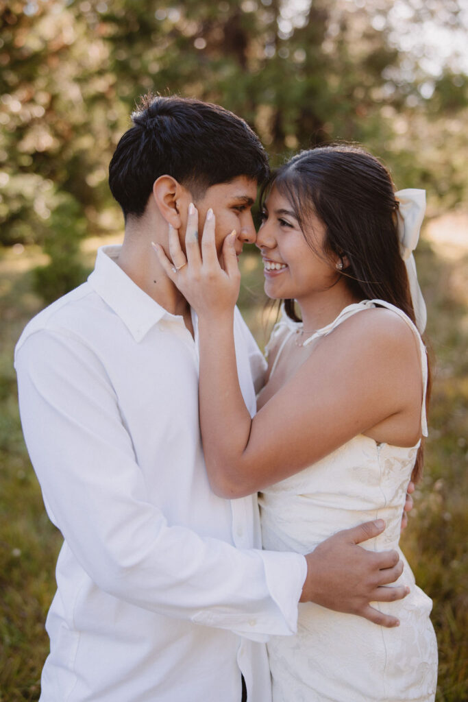 Outdoor engagement session at Shaver Lake Meadow