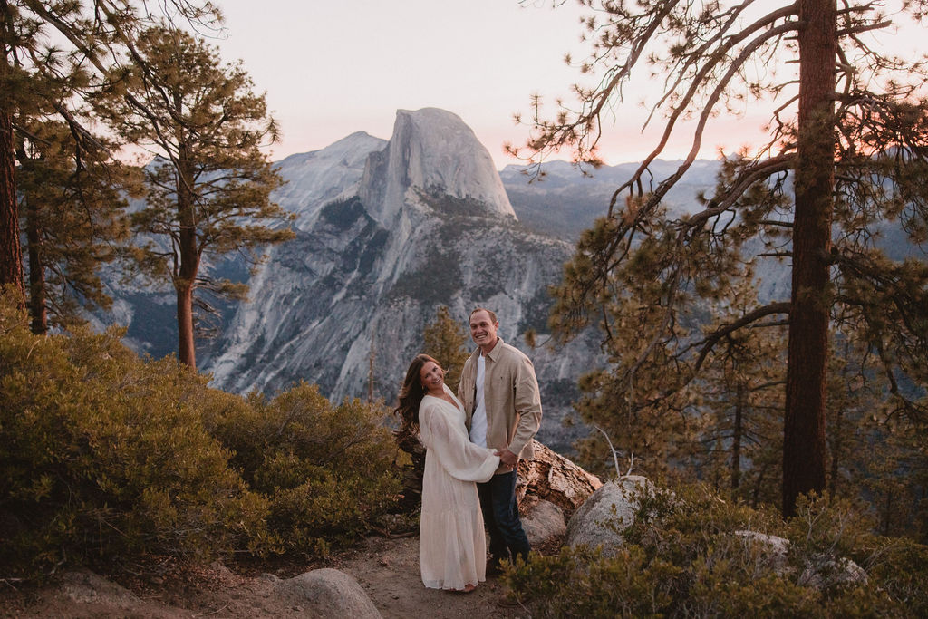 Couple posing for photo session in California