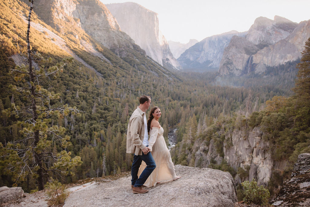 Couple posing for photo session in California