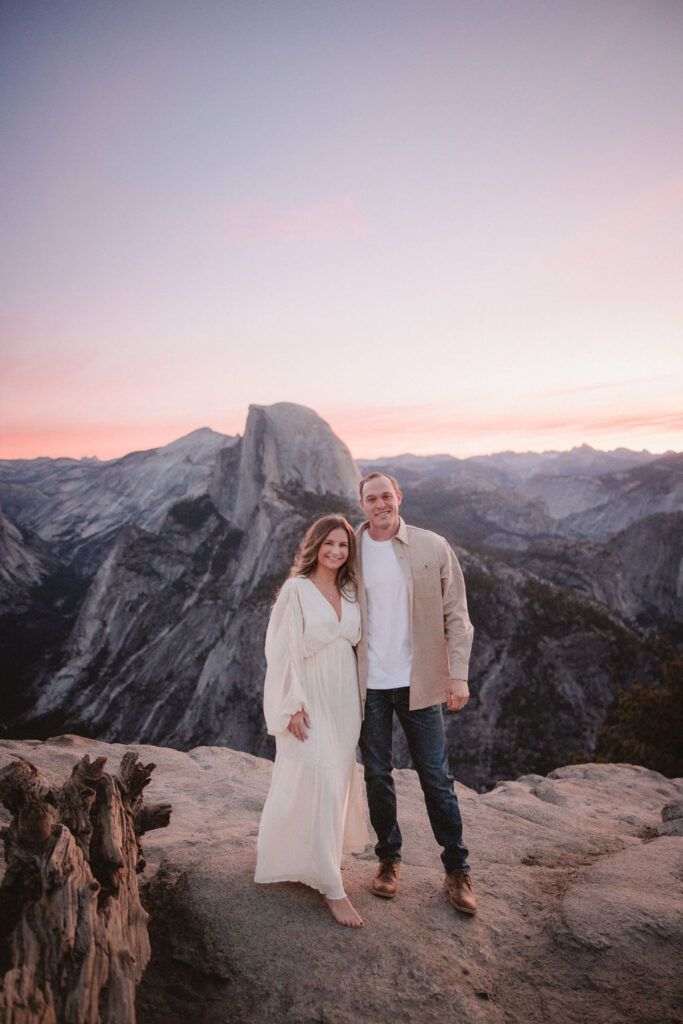 Couples Adventurous Mountain Engagement Photos in Yosemite