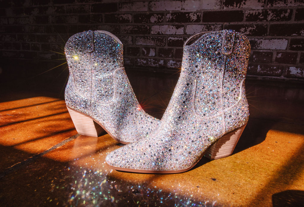 Sparkling bridal boots