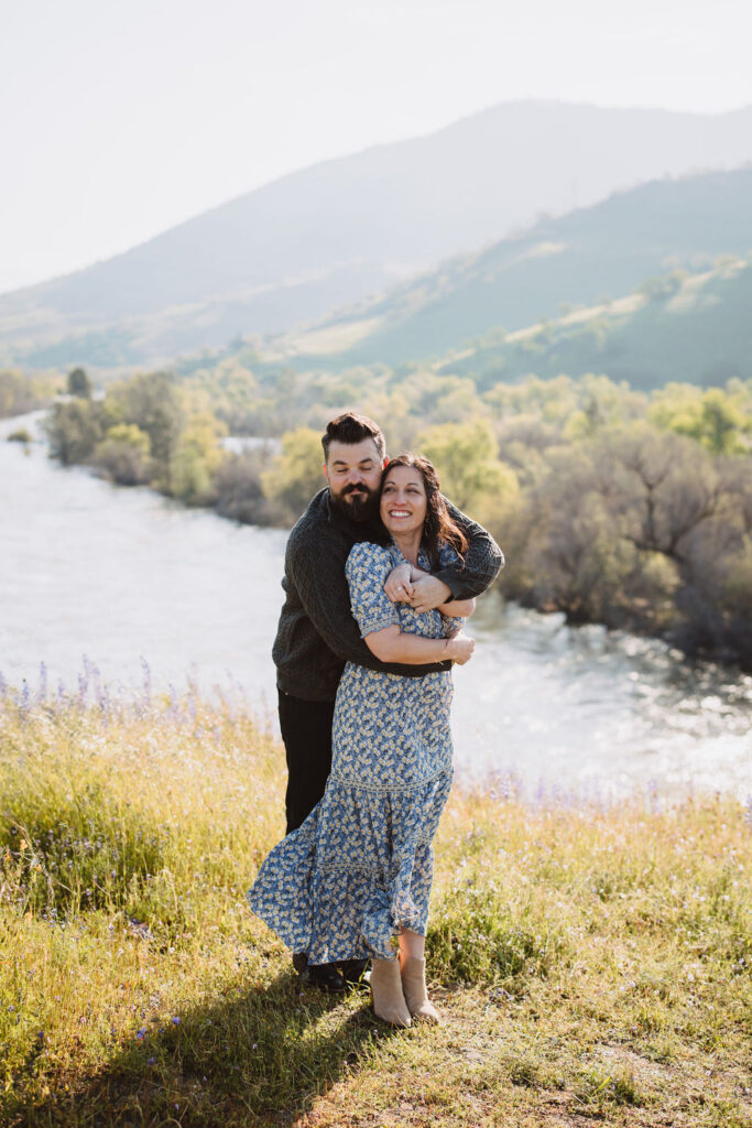 outdoor spring engagement photos | Goofy engagement photos