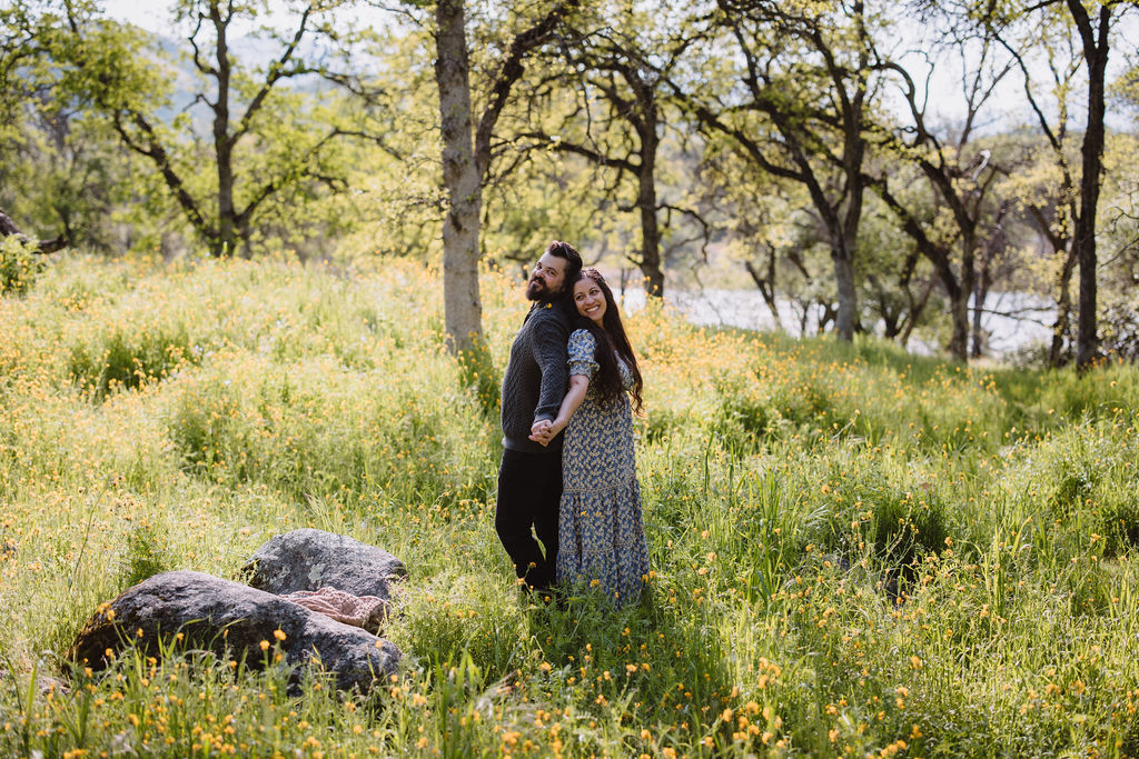 outdoor spring engagement photos