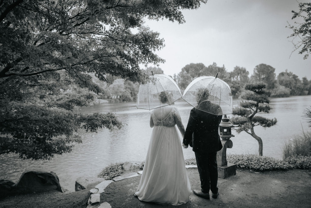 a garden wedding photoshoot for bride and groom
