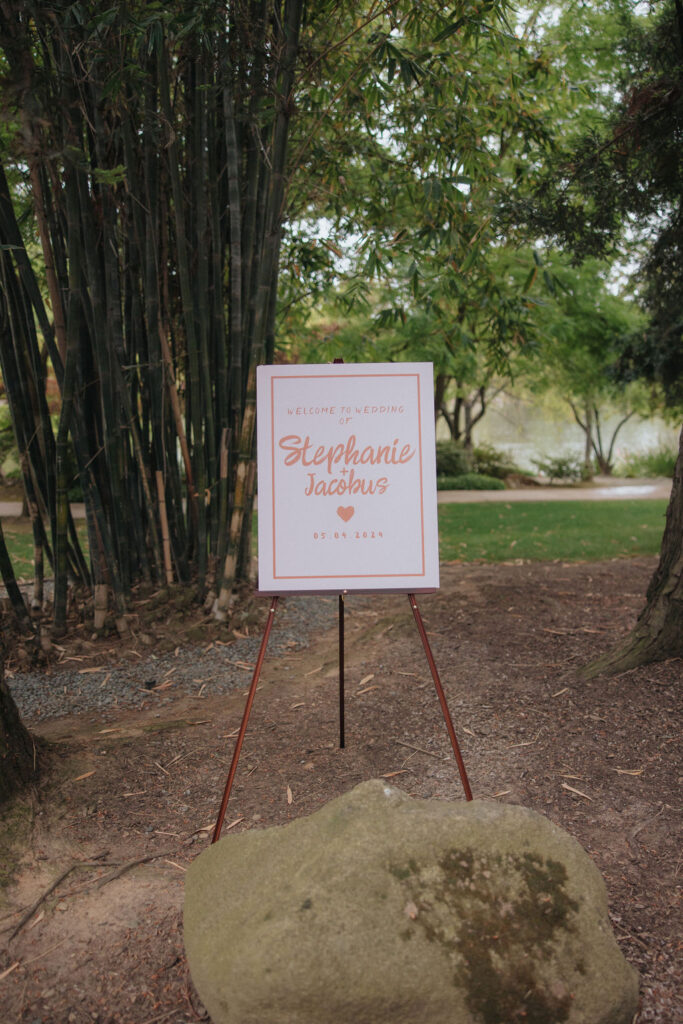 wedding details at the Shinzen Friendship Garden