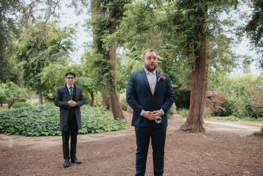 a garden wedding photoshoot for bride and groom
