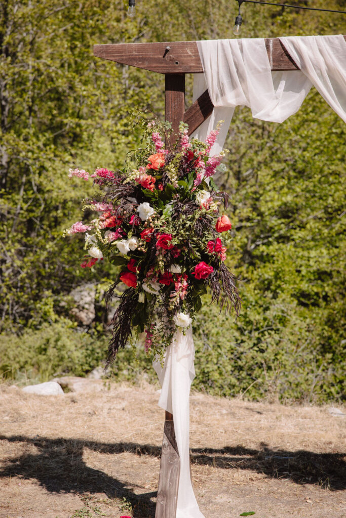 wedding details during a redwood ranch wedding