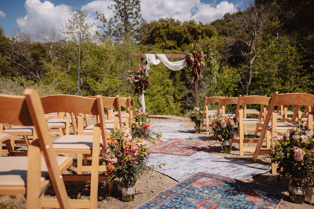 wedding details during a redwood ranch wedding