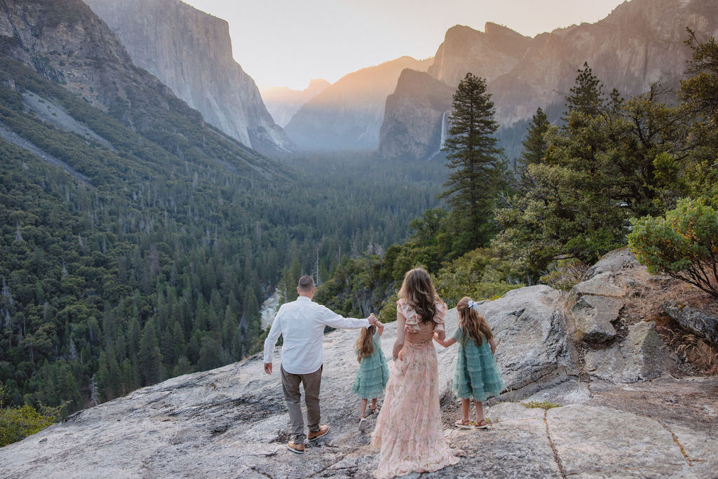 Family at Yosemite National park for their documentary style family photos