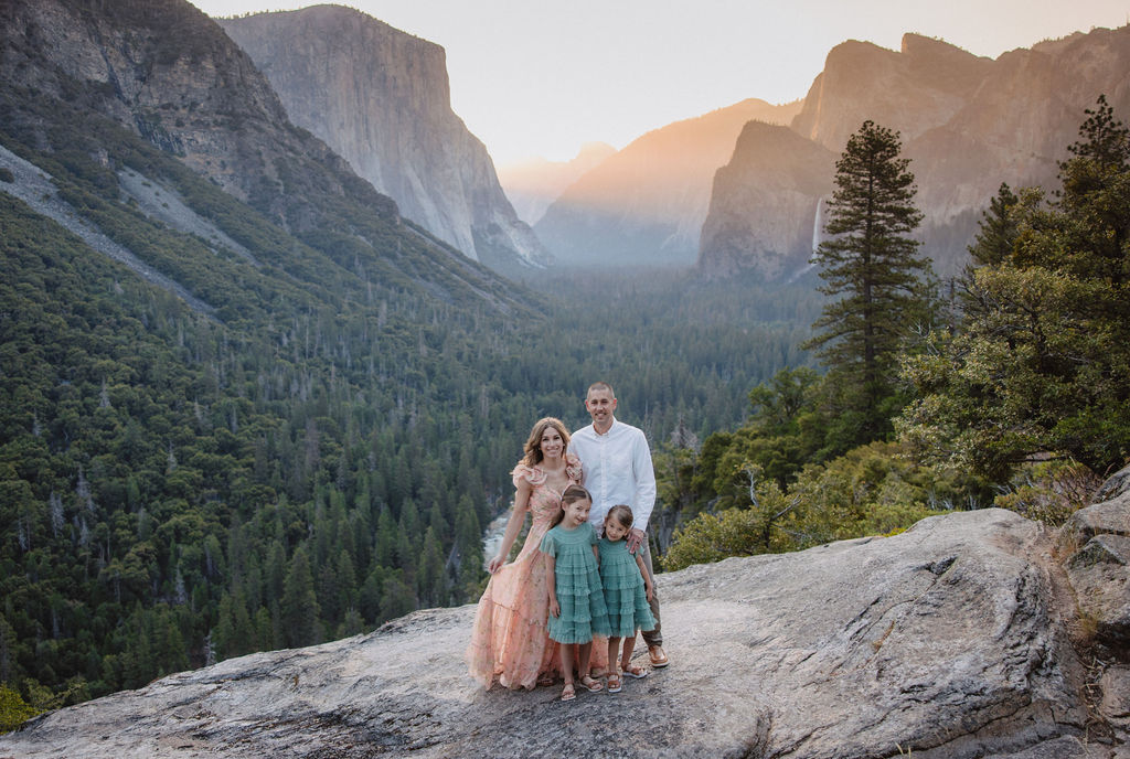 Family at Yosemite National park for their documentary style family photos