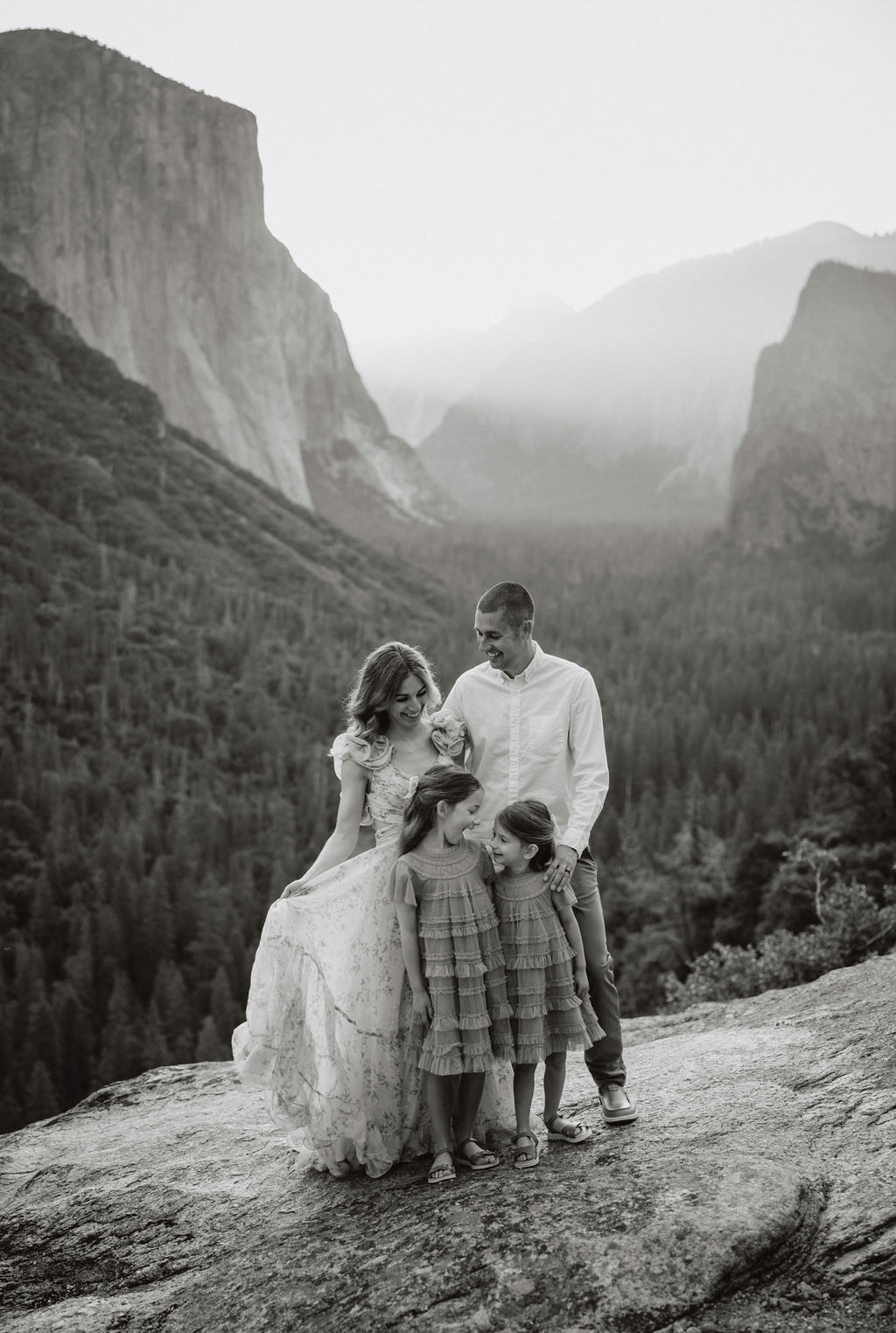 Family at Yosemite National park for their documentary style family photos