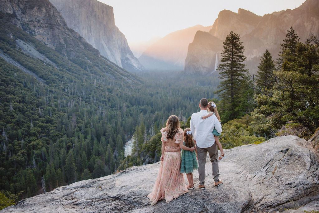 Family at Yosemite National park for their documentary style family photos