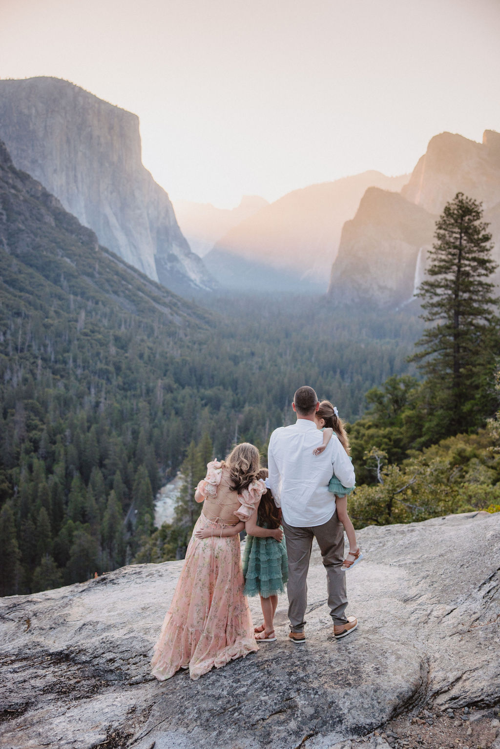 Family at Yosemite National park for their documentary style family photos