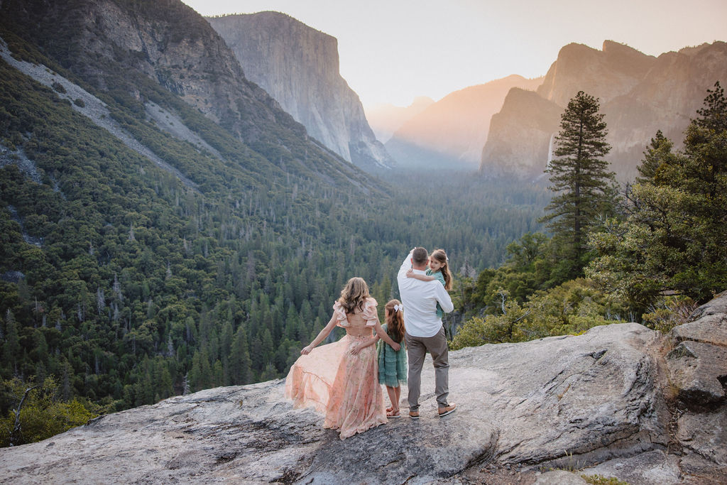 Family at Yosemite National park for their documentary style family photos