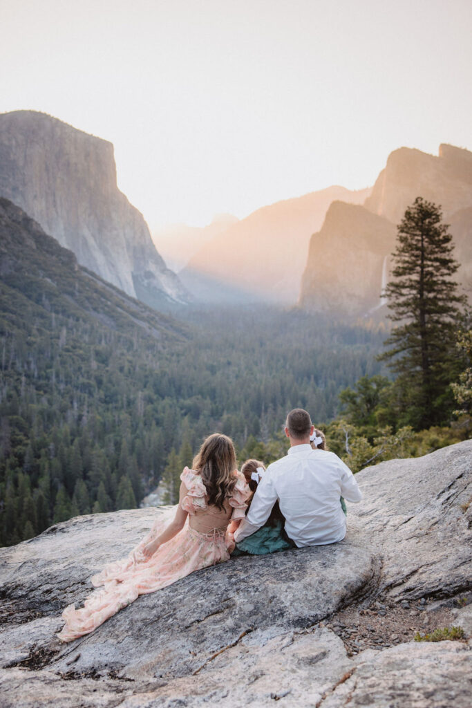 Family at Yosemite National park for their documentary style family photos