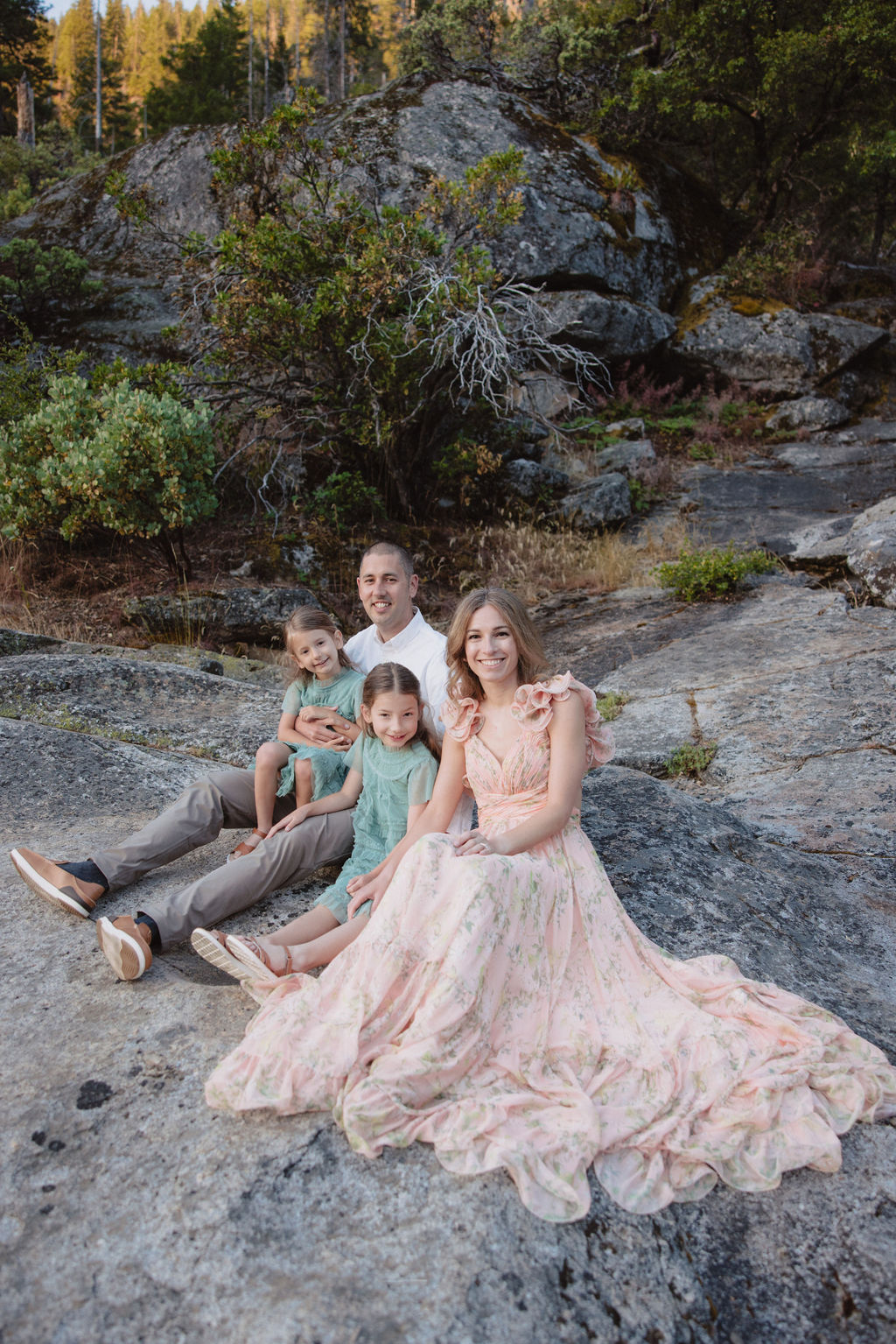 Family at Yosemite National park for their documentary style family photos