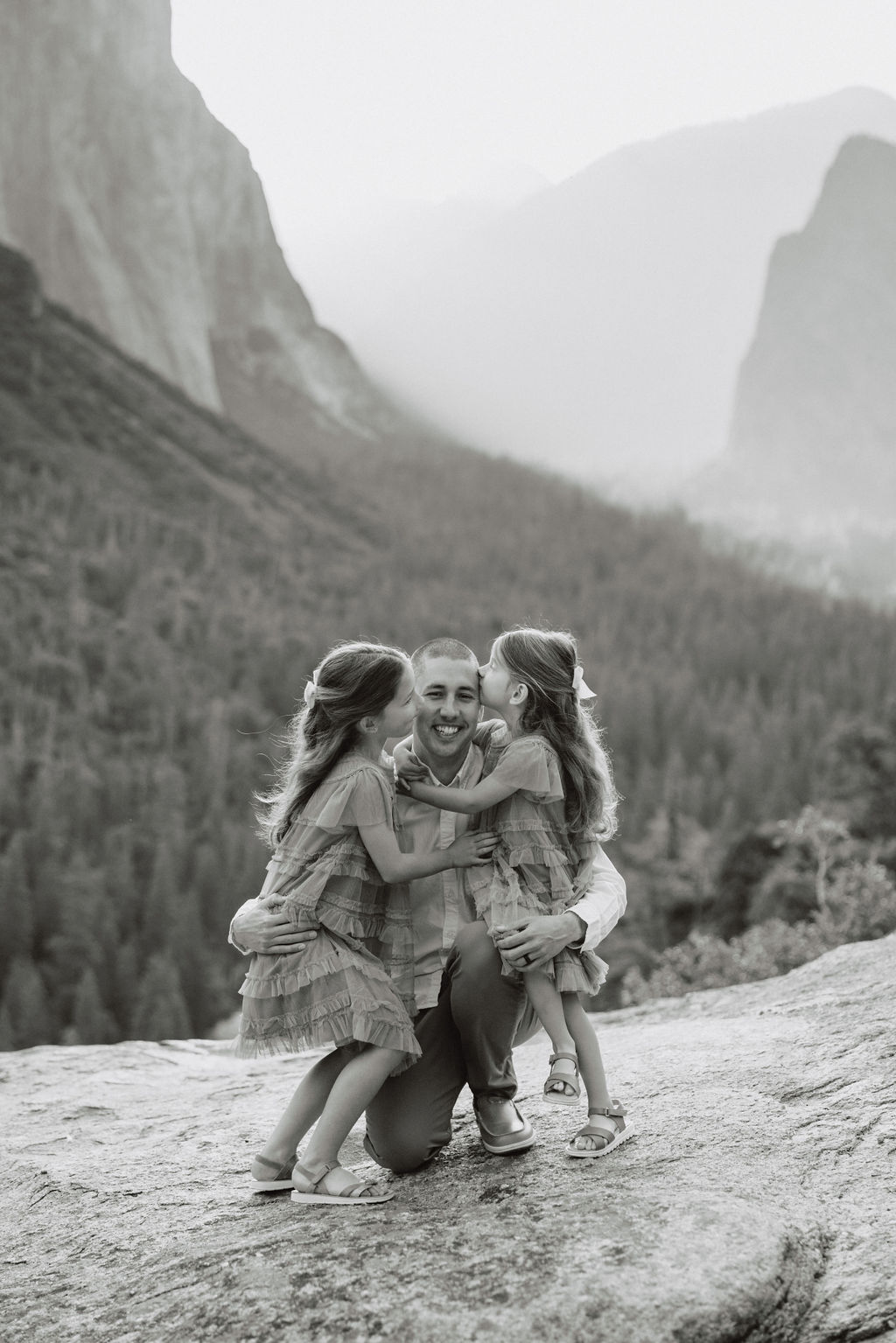 Family at Yosemite National park for their documentary style family photos