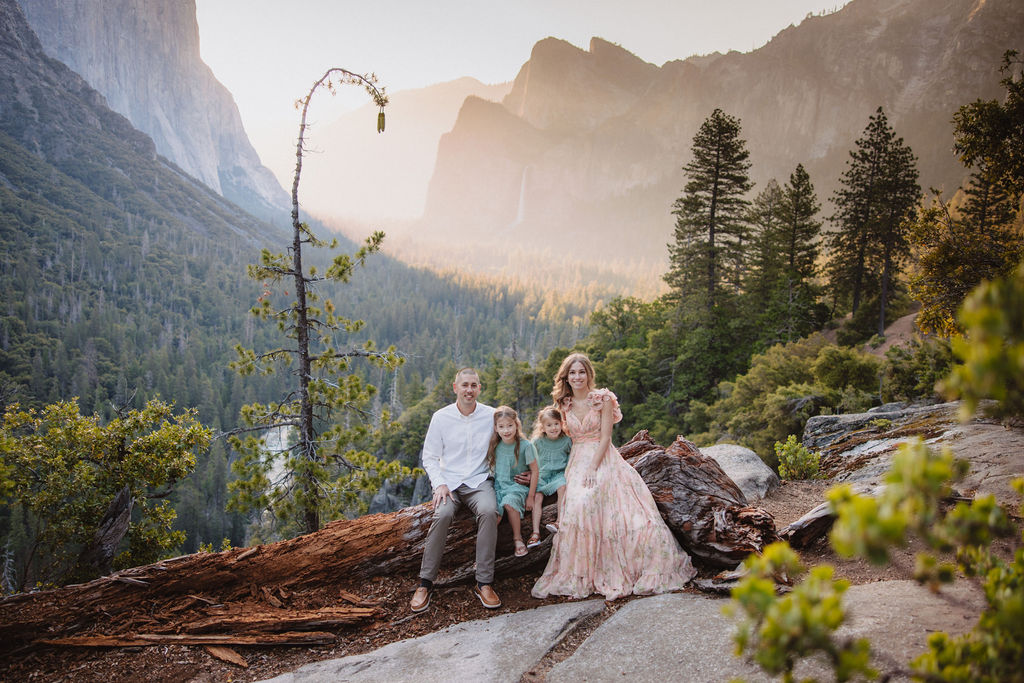 Family at Yosemite National park for their documentary style family photos