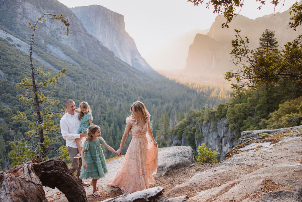 Family at Yosemite National park for their documentary style family photos