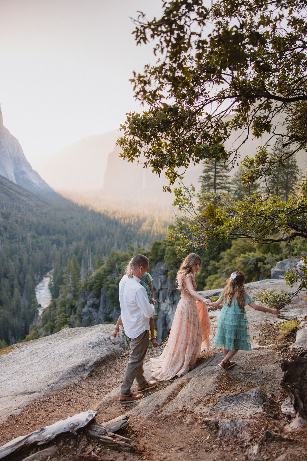 Family at Yosemite National park for their documentary style family photos